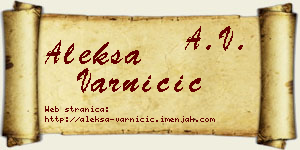 Aleksa Varničić vizit kartica